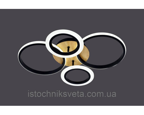 Светодиодная потолочная люстра с пультом управления SY-16110-4 BK+Imitation wood