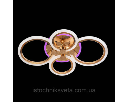 Потолочная LED люстра с RGB подсветкой на пульте управления в бронзе  SL-5333-2+2 FG+RGB