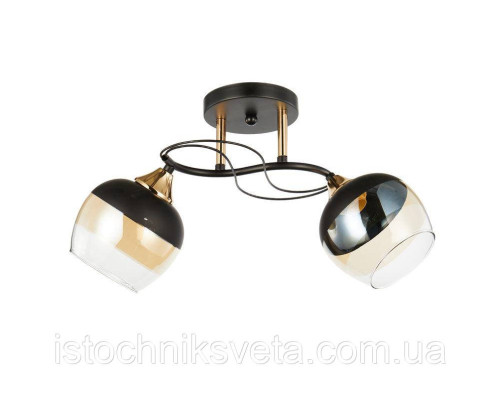 Люстра потолочная на два плафона SC-6107-2 BK+FG