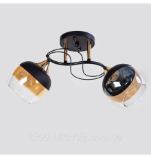Люстра потолочная на два плафона SC-6107-2 BK+FG