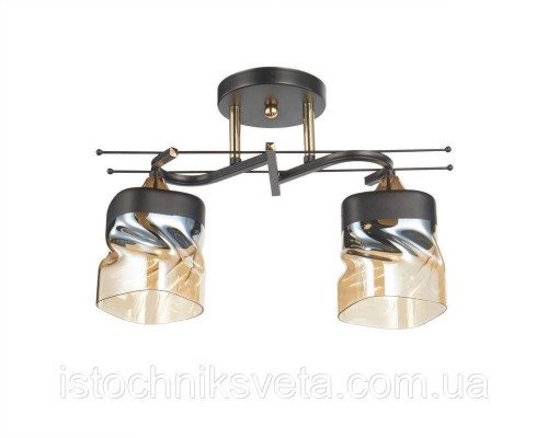 Люстра потолочная на два плафона SC-6284-2 BK+FG