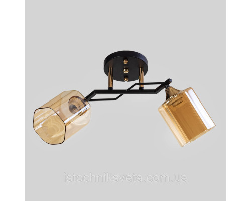Люстра потолочная на два плафона SC-6286-2 BK+FG