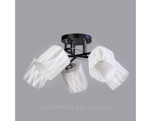 Потолочная люстра на пять плафонов SC-6200-5 BK+CR