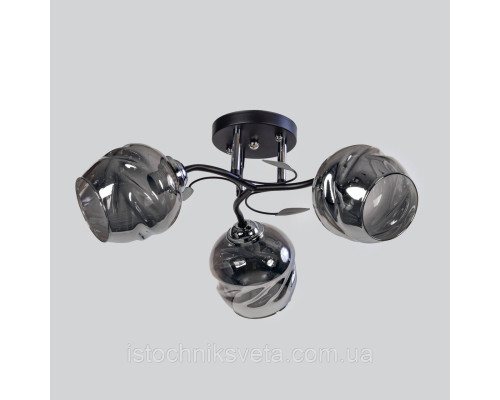 Люстра потолочная на три плафона, светильник SC-6227-3 BK+CR