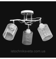 Потолочная люстра на три поворотных плафона SC-6010-3 WH+CR