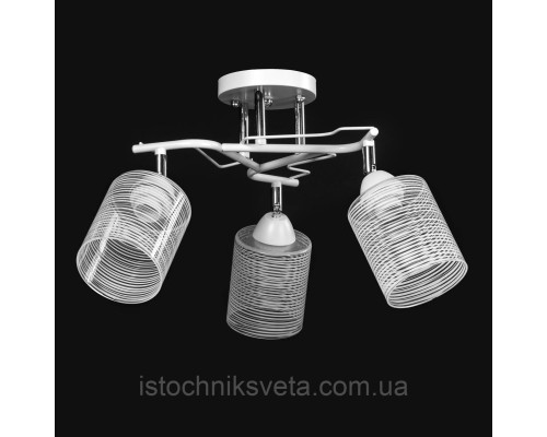 Потолочная люстра на три поворотных плафона SC-6010-3 WH+CR