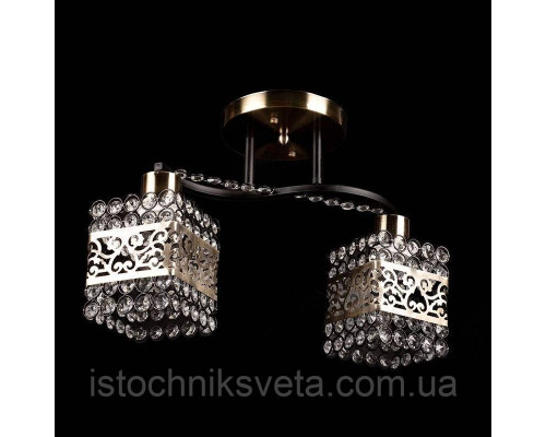 Люстра потолочная на два плафона SH-7493-2 AB+BK