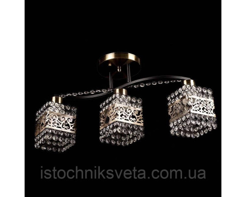 Люстра потолочная на три плафона SH-7493-3 AB+BK