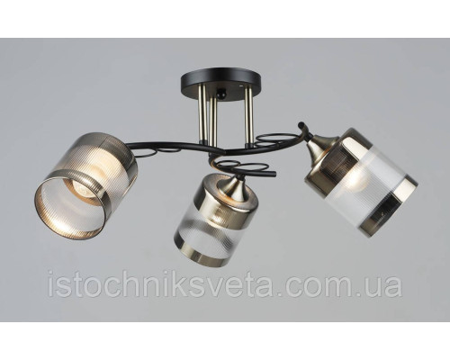 Люстра потолочная на три плафона, светильник SR-K2174-3 BK+AB