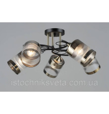 Люстра потолочная на пять плафона, светильник SR-K2174-5 BK+AB