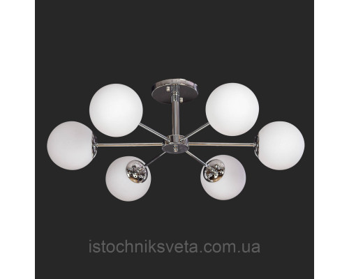 Потолочная люстра на шесть плафонов, светильник SH-8619-6 CR