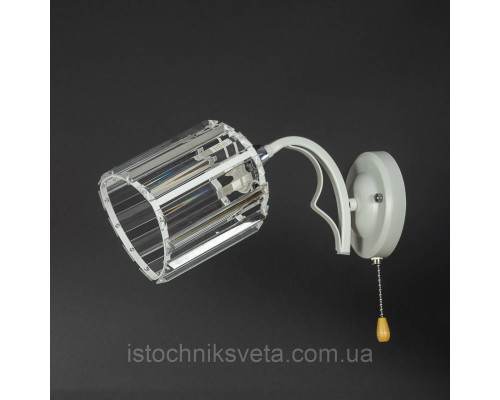 Бра настенное с хрусталиками, светильник SR-N3825-1W CH+WT