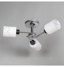 Люстра потолочная на три плафона SH-8629-3 CR+BK
