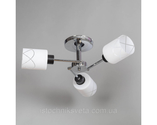 Люстра потолочная на три плафона SH-8629-3 CR+BK