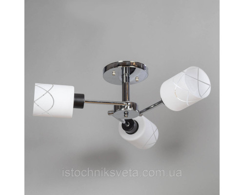Люстра потолочная на три плафона SH-8629-3 CR+BK