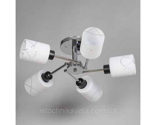 Люстра потолочная на пять плафонов SH-8629-5 CR+BK