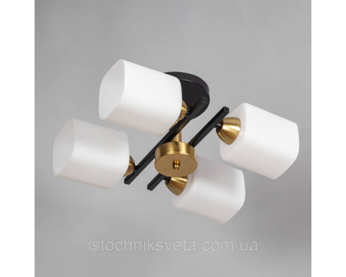 Потолочная люстра на четыре плафона SH-8627-4 BK+COPPER
