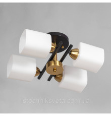 Потолочная люстра на четыре плафона SH-8627-4 BK+COPPER