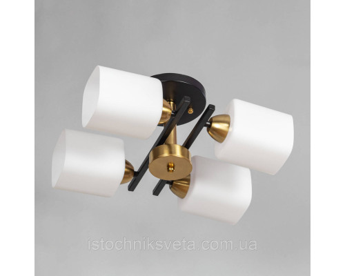 Потолочная люстра на четыре плафона SH-8627-4 BK+COPPER