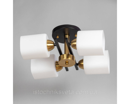 Потолочная люстра на четыре плафона SH-8627-4 BK+COPPER