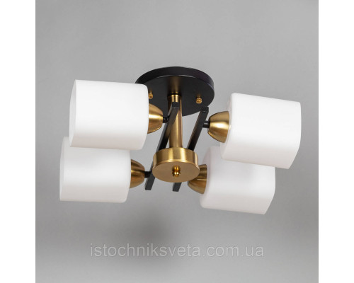 Потолочная люстра на четыре плафона SH-8627-4 BK+COPPER