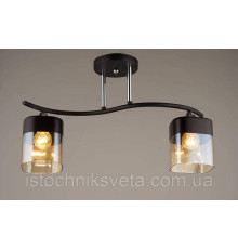 Люстра потолочная на два плафона, светильник SR-N3705-2 BK+CH
