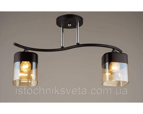 Люстра потолочная на два плафона, светильник SR-N3705-2 BK+CH