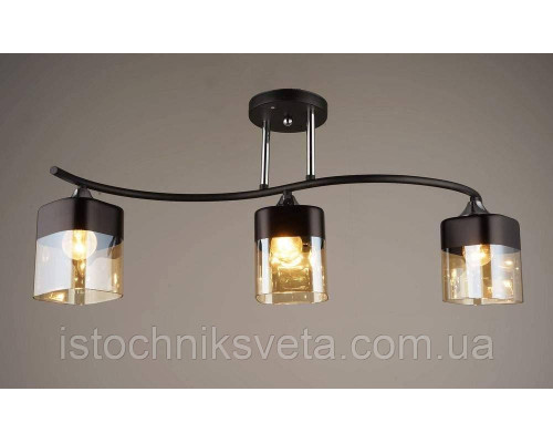 Люстра потолочная на три плафона, светильник SR-N3705-3 BK+CH