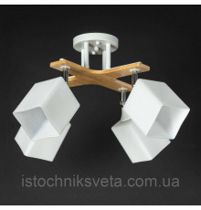 Потолочная люстра белая с поворотными плафонами SR-N5097-4 WT+WOOD