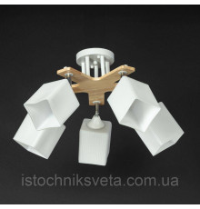 Потолочная люстра белая с поворотными плафонами SR-N5097-5 WT+WOOD